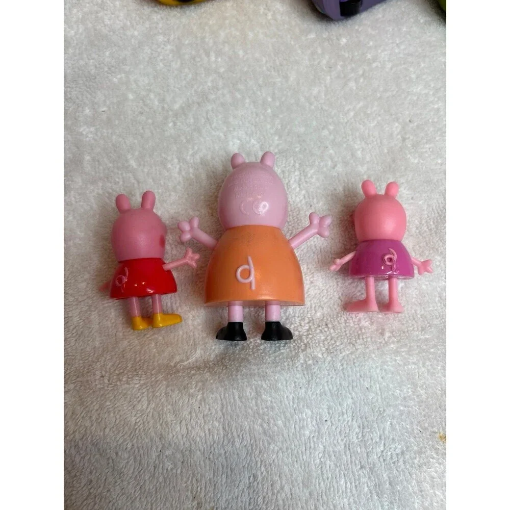 Peppa Pig Toy Lot – 3 Push-Along Vehicles & 3 Figures – Preschool Play Set
